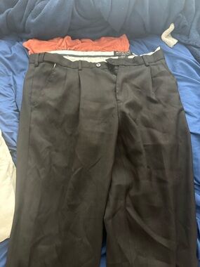 boc Black Men's Dress Pants with Pleated Front